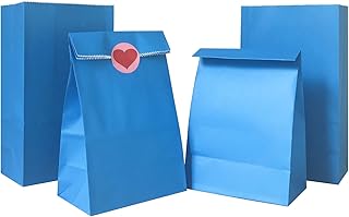 Artseen Party Favor Paper Bags for Party Celebration Treated Paper Bags 5.10X3.10X9.4 inches(24 CT)… (Blue)