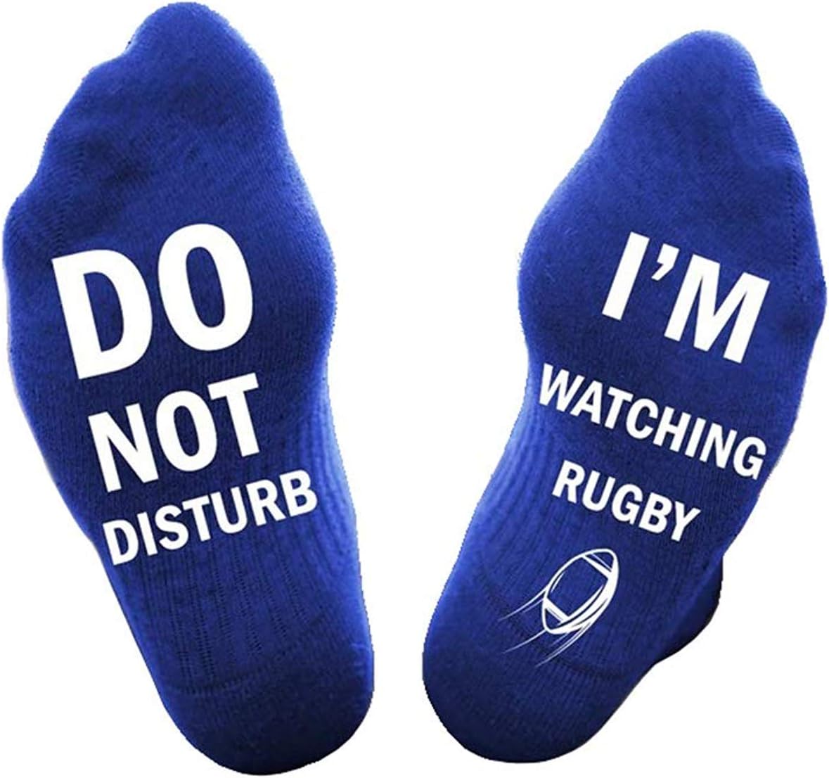 SoulQSoulQ DO NOT DISTURB,I'M WATCHING RUGBY Letter Printed Novelty Funny Sayings Knitted Crew Socks