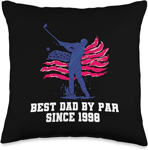 Best dad by par since 1998 Throw Pillow 16x16 Multicolor