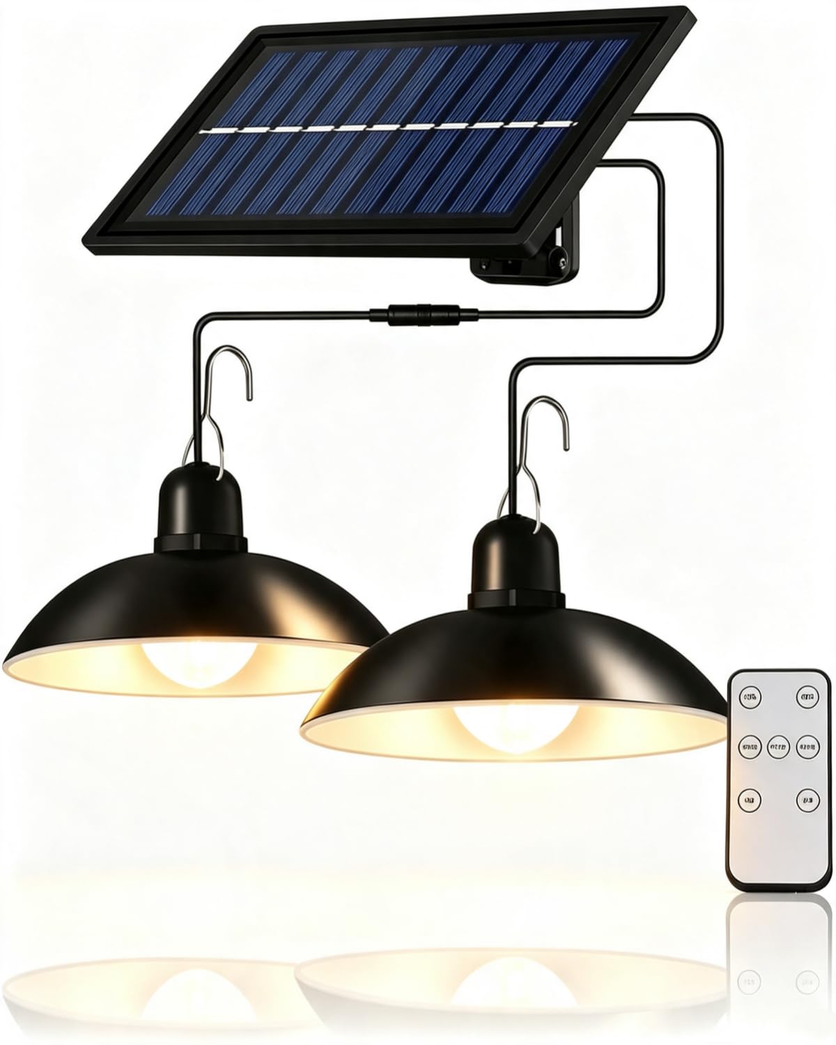 Lampada Solare Esterna Con Telecomando, Lampada A Sospensione Solare Per Esterni Grado Impermeabilità Ip65, Adatta Sia Per Interni Che Per Esterni: Ideale Per Abitazioni, Pollai Garage (Luce Calda)