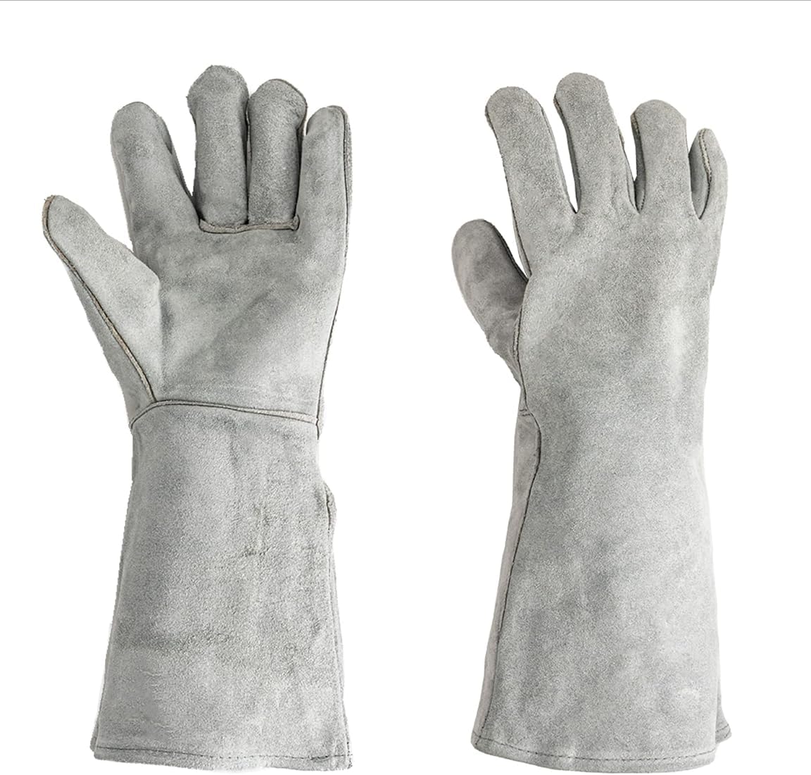 GenericGUGANRAM Leather Hand Gloves | Grey | Durable & Heat-Resistant | Heavy-Duty Protection for Industrial & Multipurpose Use