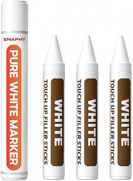 White Wood Filler Sticks, Putty Stick & Marker for Nail Holes & Baseboards