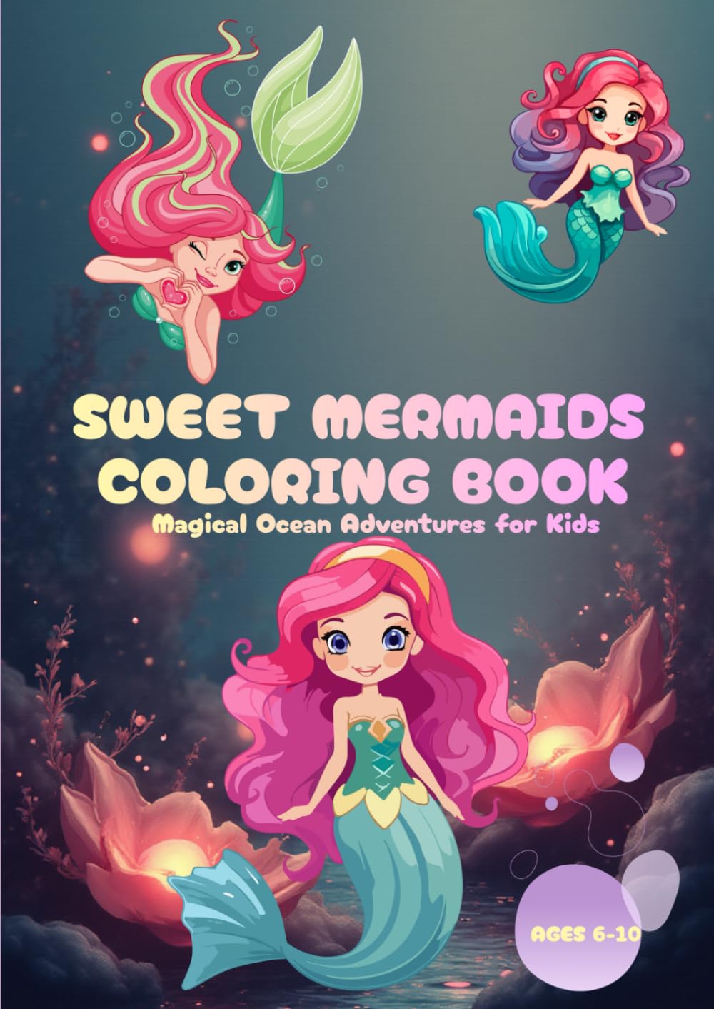 Sweet Mermaids Coloring Book: Magical Ocean Adventures for Kids Ages 6–10