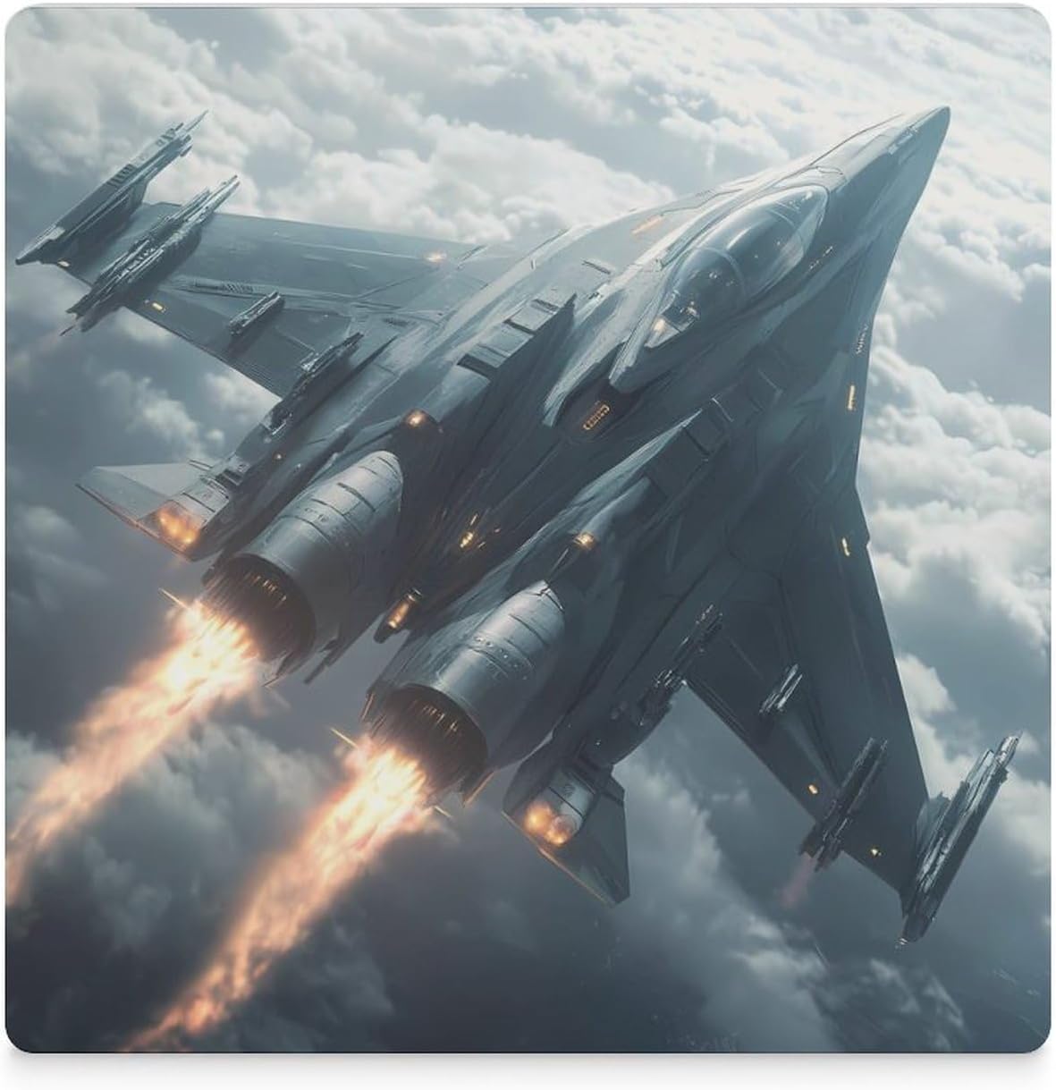 Military Jet Airplane Funny Ceramic Coasters for Drink Absorbent Cup Holders Tabletop Protection