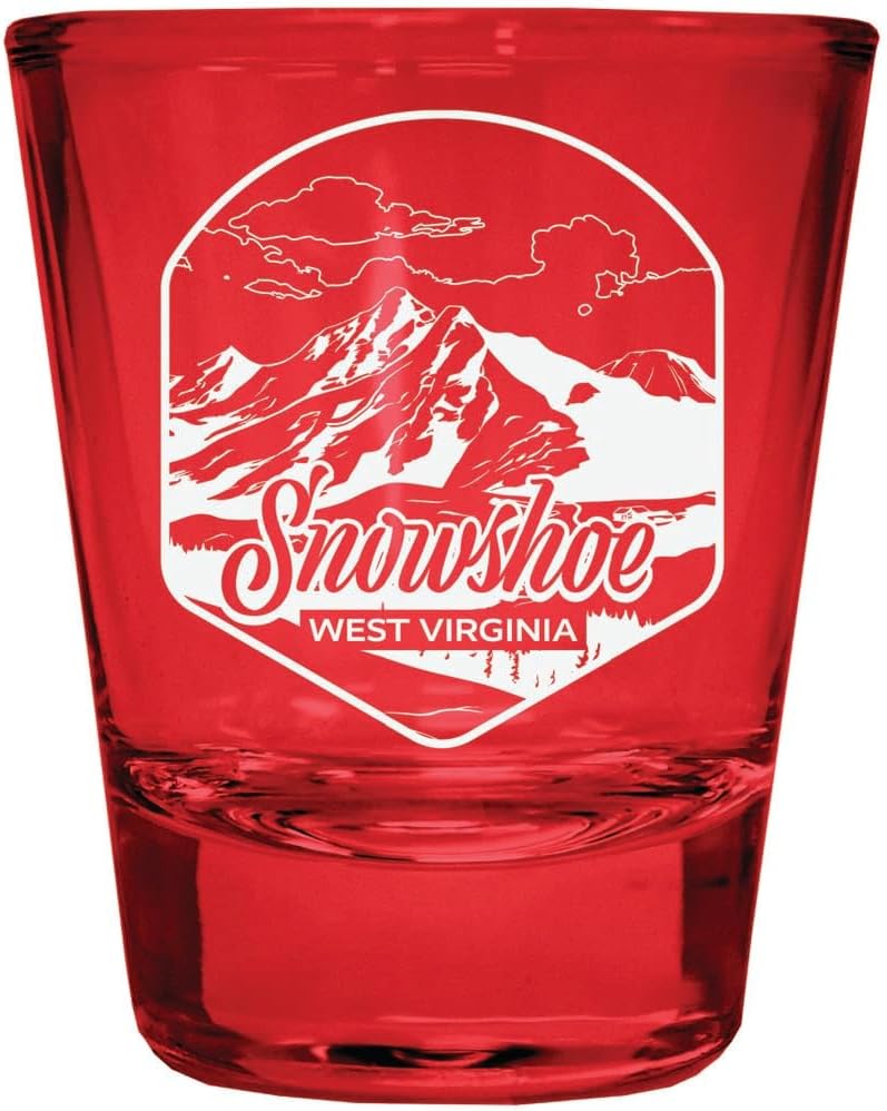 Juego de 4 Vasos Shot Souvenir West Virginia Rojo 2 oz