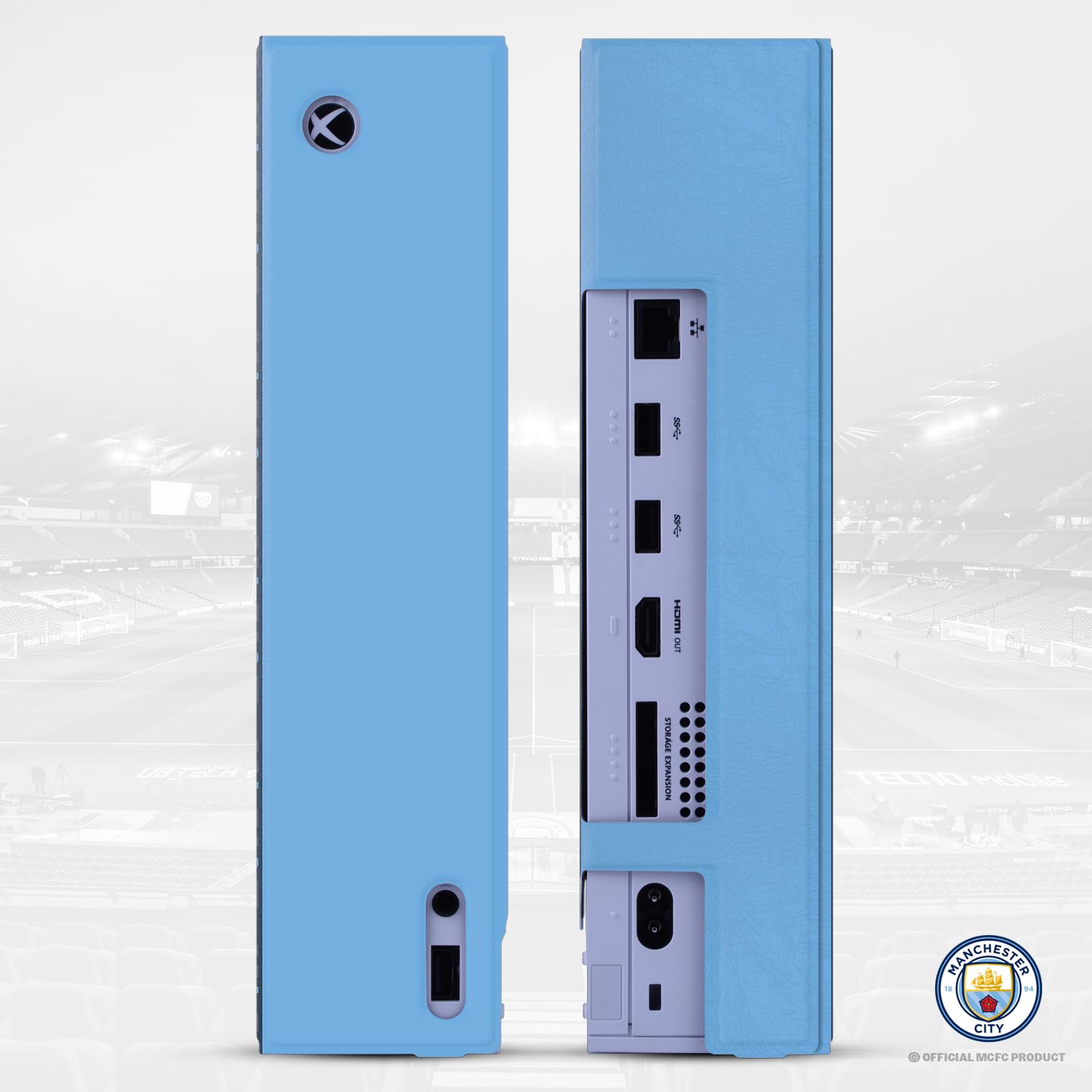 Head Case Designs Licenza Ufficiale Manchester City Man City FC Phil Foden 2024/25 Players Home Kit Console Da Gioco Wrap E Pelle Per Controller Compatibile con Xbox Series S Console & Controller Bundle