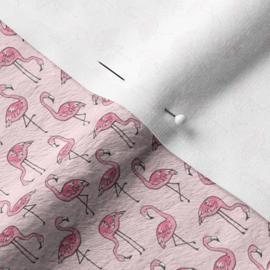 Spoonflower Fabric - Small Flamingo Flamingos Tropical Summer Spring Tiny Beach Printed on Minky Fabric by The Yard - Sewing Baby Blankets Quilt Backing Plush