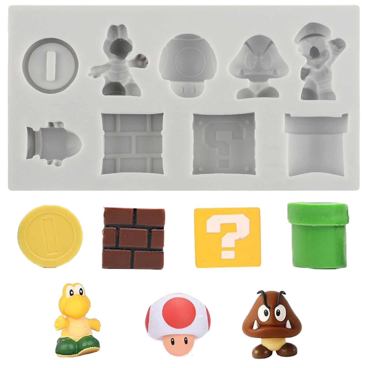 MINFEIDMS Dragon Mushroom Gold Coin Silicone Mould Cartoon Fondant Moulds