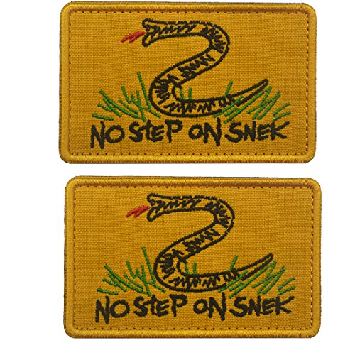 Tactical No Step On Snek Military Morale Patches DIY Appliques Emblem Embroidered Badge Fastener Hook & Loop Patch Sew-on Patches Set for Caps, Hat, Bags, Backpacks, Vest, Uniforms