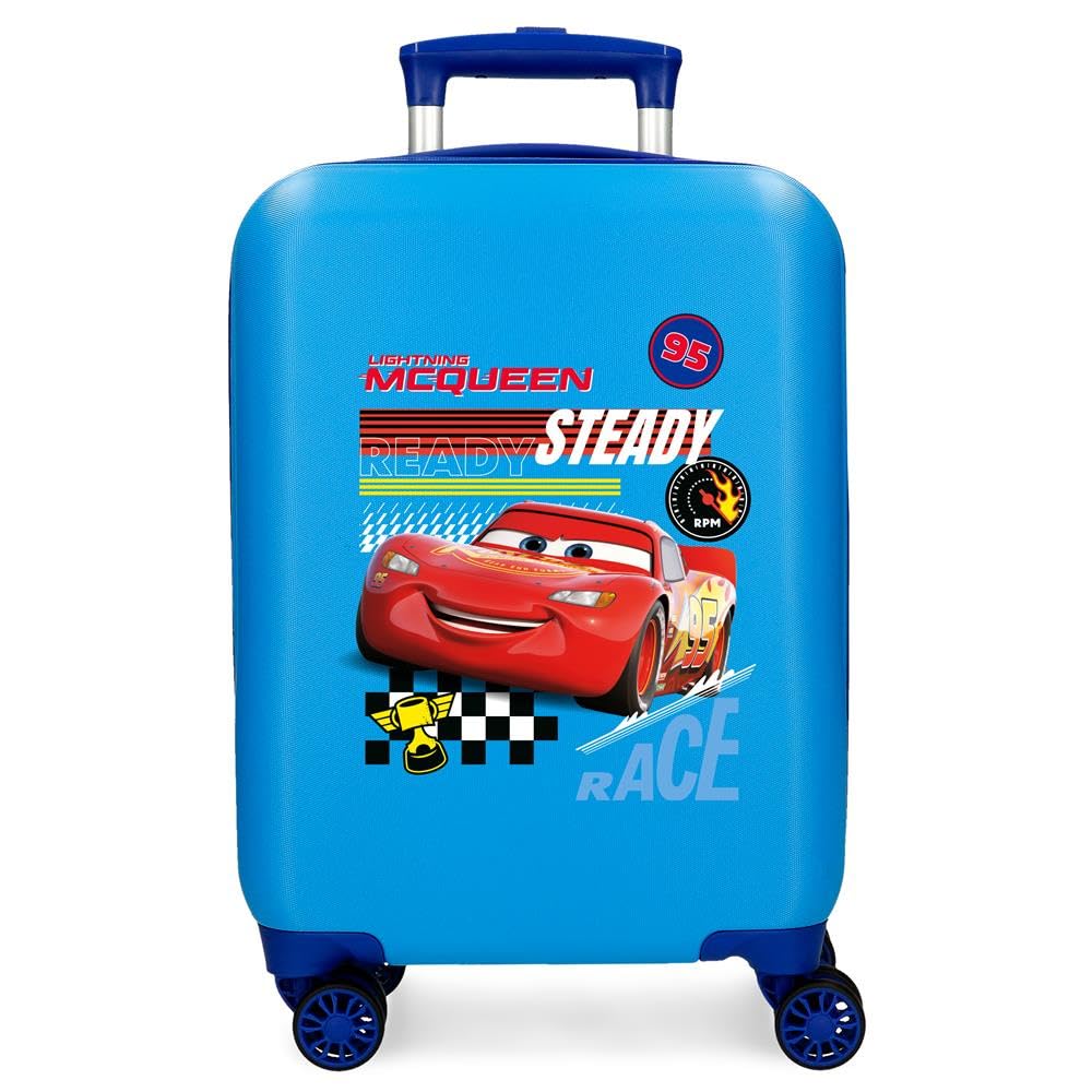 Joumma Disney Cars Lets Race Valigia da cabina, ABS rigido Serratura a combinazione laterale 4 ruote Doppio bagaglio a mano