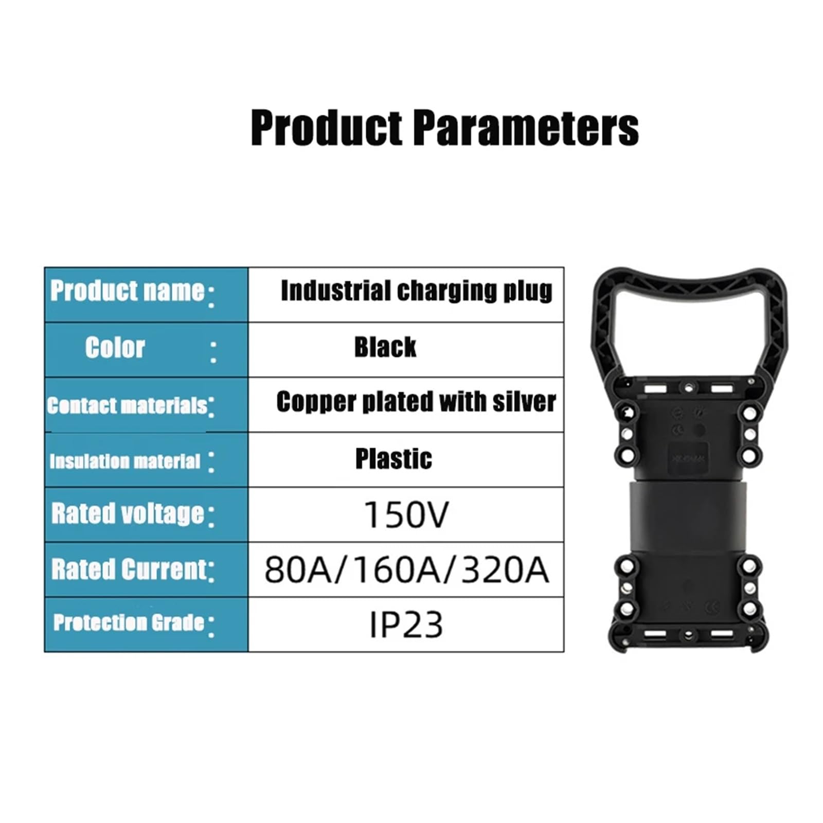 Conector de carga de energía for montacargas de 80 A, 160 A y 320 A for REMA, conector de carga de batería de alta corriente macho y hembra, enchufe industrial.(Female 80A)