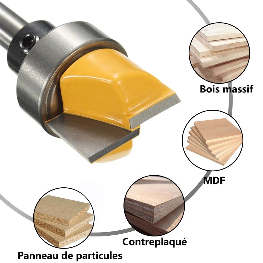 8 mm Schaftfräser für Oberflächen, Hobelfräser mit Kugellager, Bündigfräser, Kopierfräser, Wolframcarbid, Fräse, Holzfräse, Router, Bits, Bodenreinigung