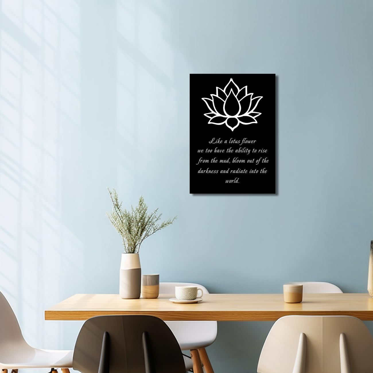 Cuadro Decorativo de Lienzo con diseño de Flor de Loto, Citas Inspiradoras, póster para SPA, láminas Decorativas para Yoga, meditación y Ambiente Espiritual (Flor de Loto-3, 50x75