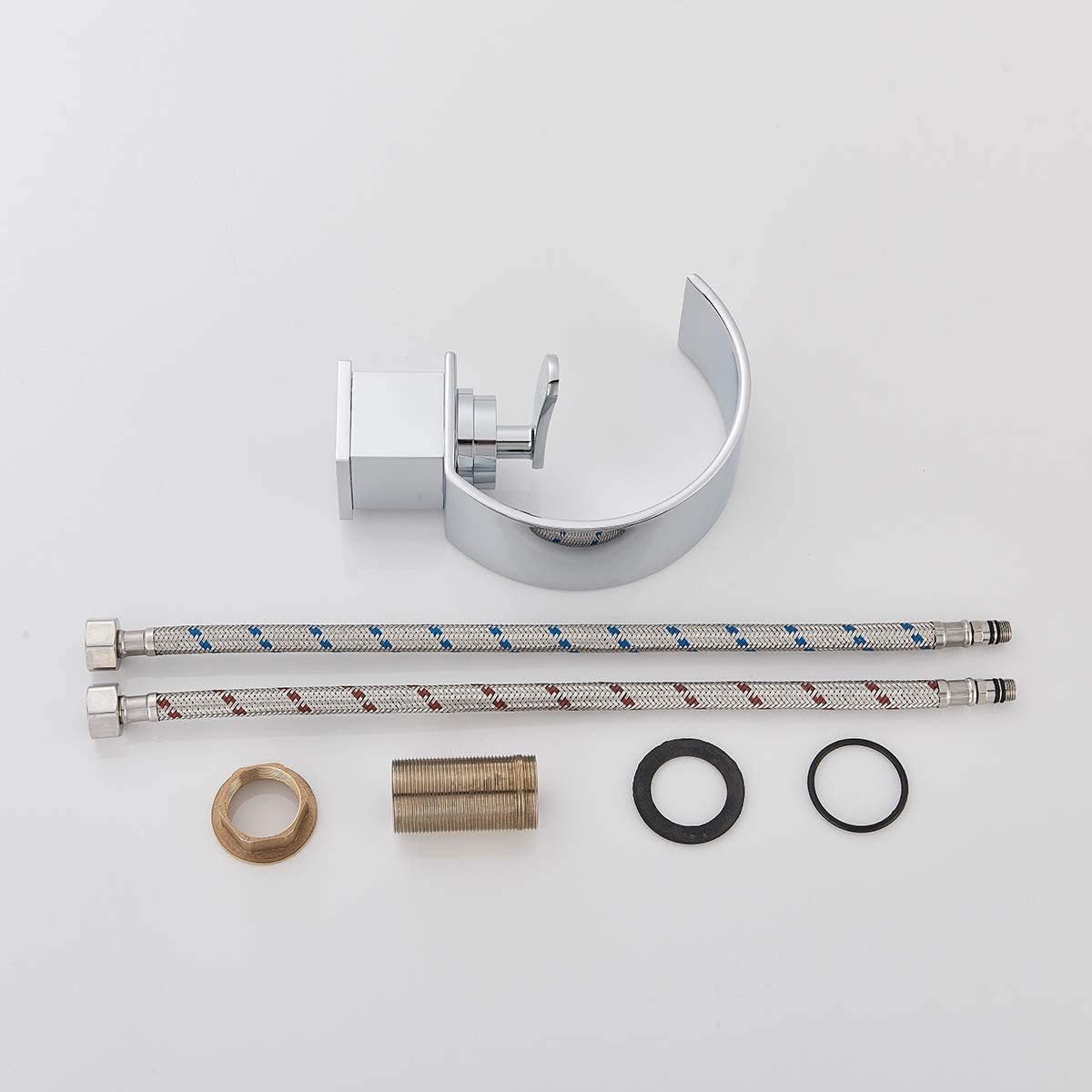 Up To 40% OFF ALENARTWATER Bathroom Faucet Chrome Bathroom Sink Faucet Waterfall Spout Single Handle Bathroom Faucet Commercial Modern Lavatory Basin Faucet Deck Mount Lead-Free