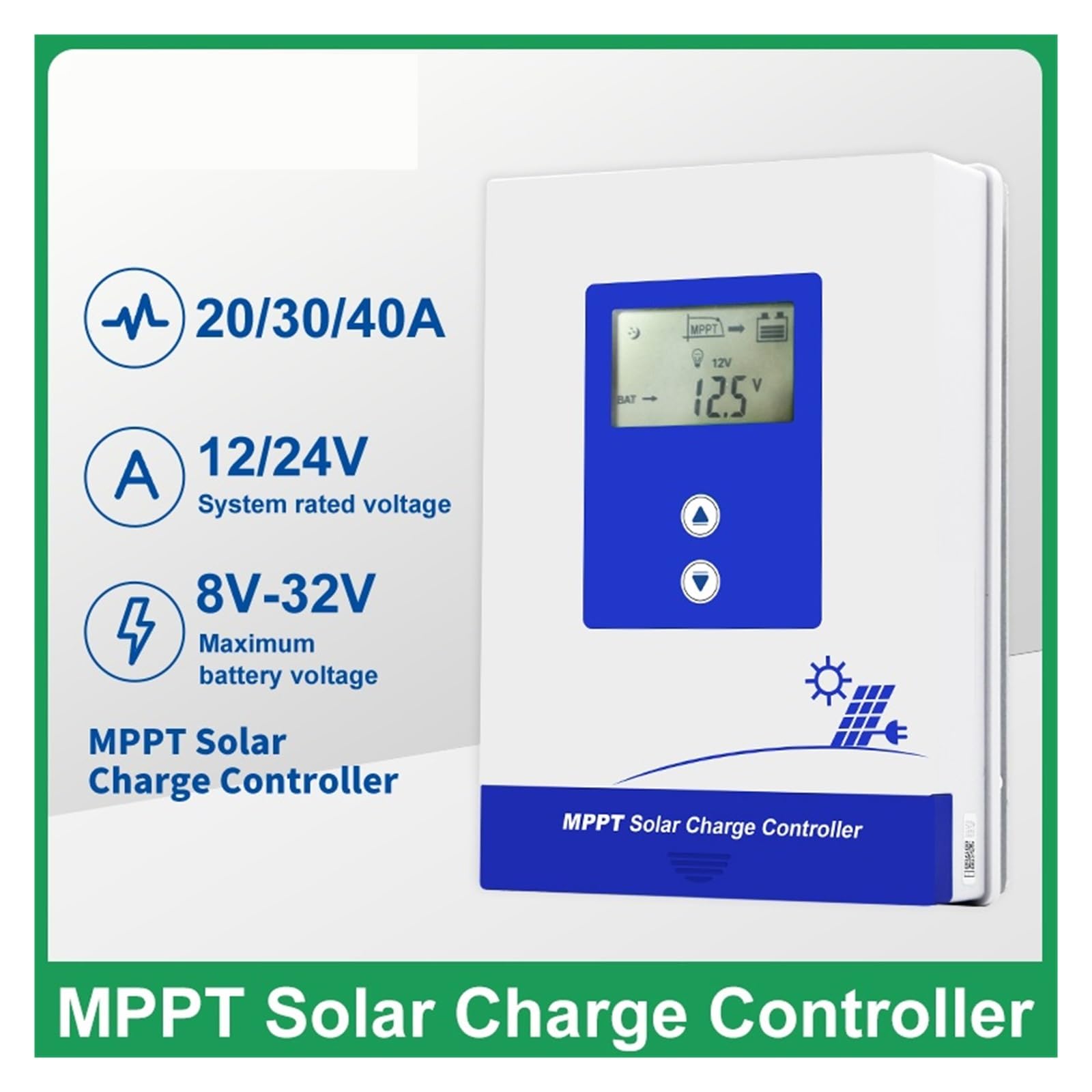 Kontroler Ładowarki Panelu Słonecznego MPPT 20A 30A 40A 12V 24V Automatyczny Wyświetlacz LCD Pasuje Do Ładowarki Akumulatorów Litowych AGM Zalanych Żelem(ICharger-MPPT-2430)