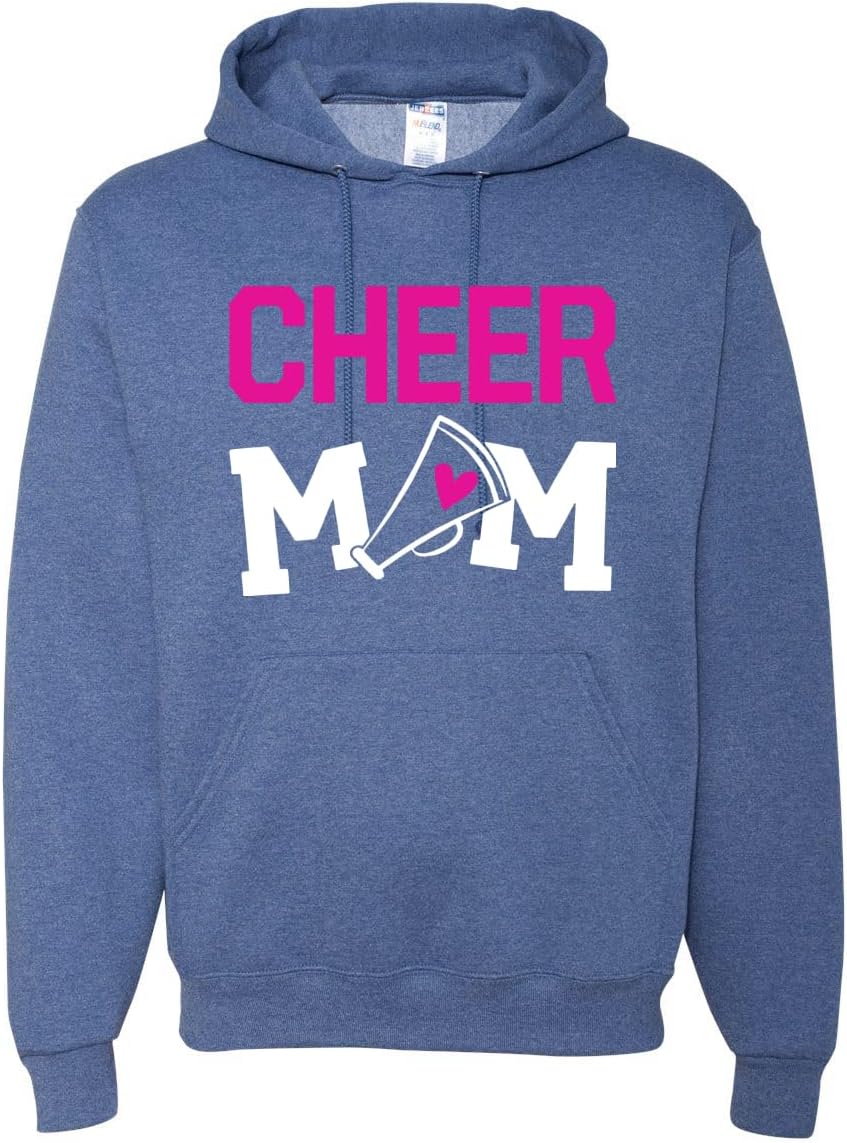 Wild Bobby Cheer Mom Kids Super-Fan Love Pink Heart Sports Unisex Hoodie Sweatshirt