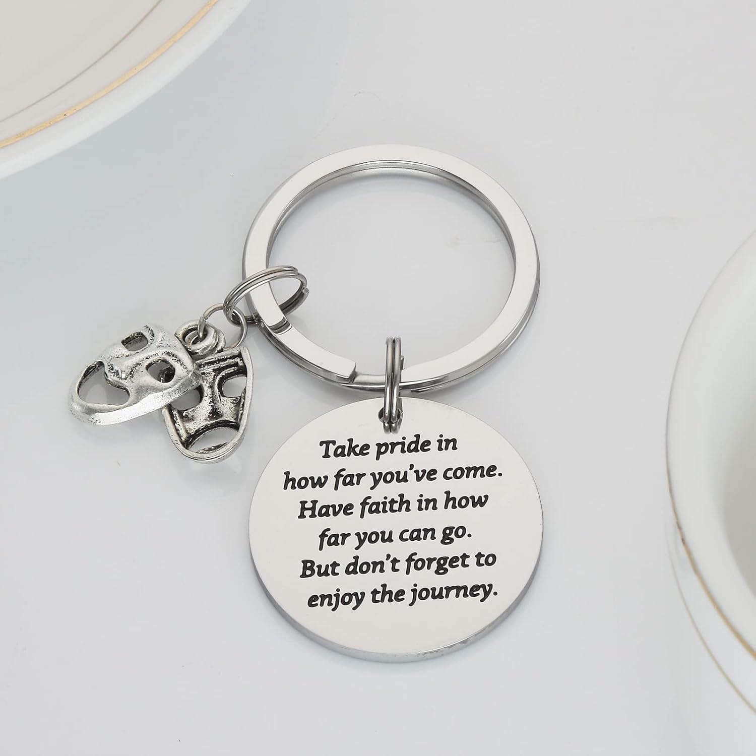 HUTIMY Drama Jewelry Theatre Gifts for Him Her Women Men Drama Student Graduation Drama Mask Keychain - Image 4