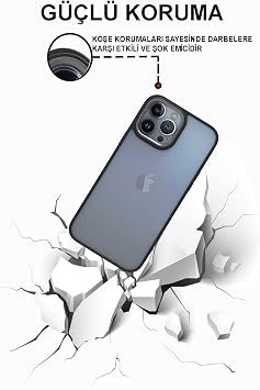 KZY İletişim Apple iPhone 13 ile Uyumlu Kapak Metal Kamera Korumalı Arkası Şeffaf Silikon Kılıf - Lila