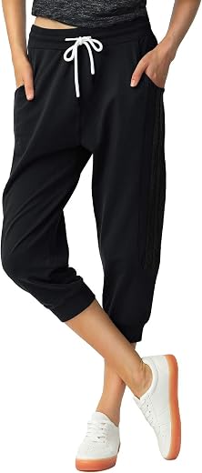 SPECIALMAGIC Capri Sweatpants for Women Casual Capri Pants Capri Joggers Sports Pants Cropped Joggers with Pockets