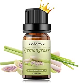 Sedbuwza Lemongrass Essential Oil, Pure Organic Lemongrass Fragrance Oil for Diffuser, Humidifier, Soap, Candle, Perfume