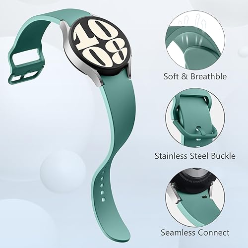 Miniatura 3 de IMIVIO Correas sin brecha compatibles con Samsung Galaxy Watch 654 de 1.575 in 1.732 in y Galaxy Watch 6 Classic bandas de 1.693 in 1.850 in, 0.787