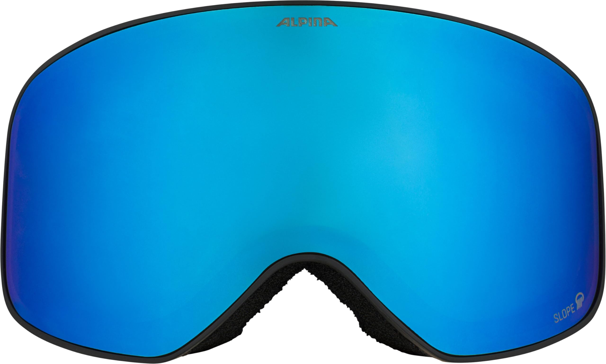 ALPINA Slope Q-Lite - Maschera da sci alla moda per uomo e donna, Anti-Fog, circolazione dell’aria efficace, lente specchiata, black-blue matt