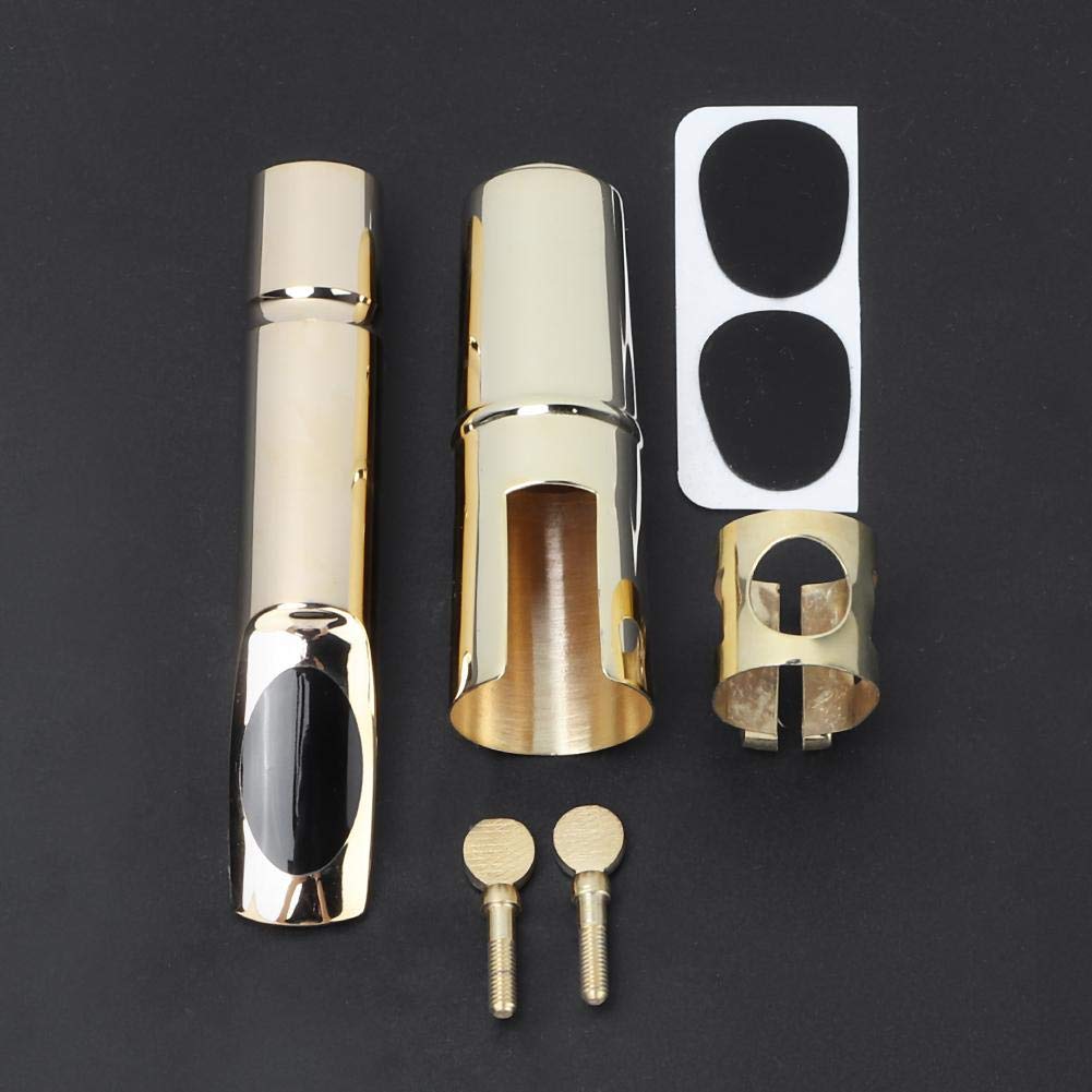 RiToEasysports Boquilla de Metal de saxofón, Boquilla de saxofón Tenor con Almohadillas de Tapa Juego de boquillas de saxofón 5C 6C(6C #)