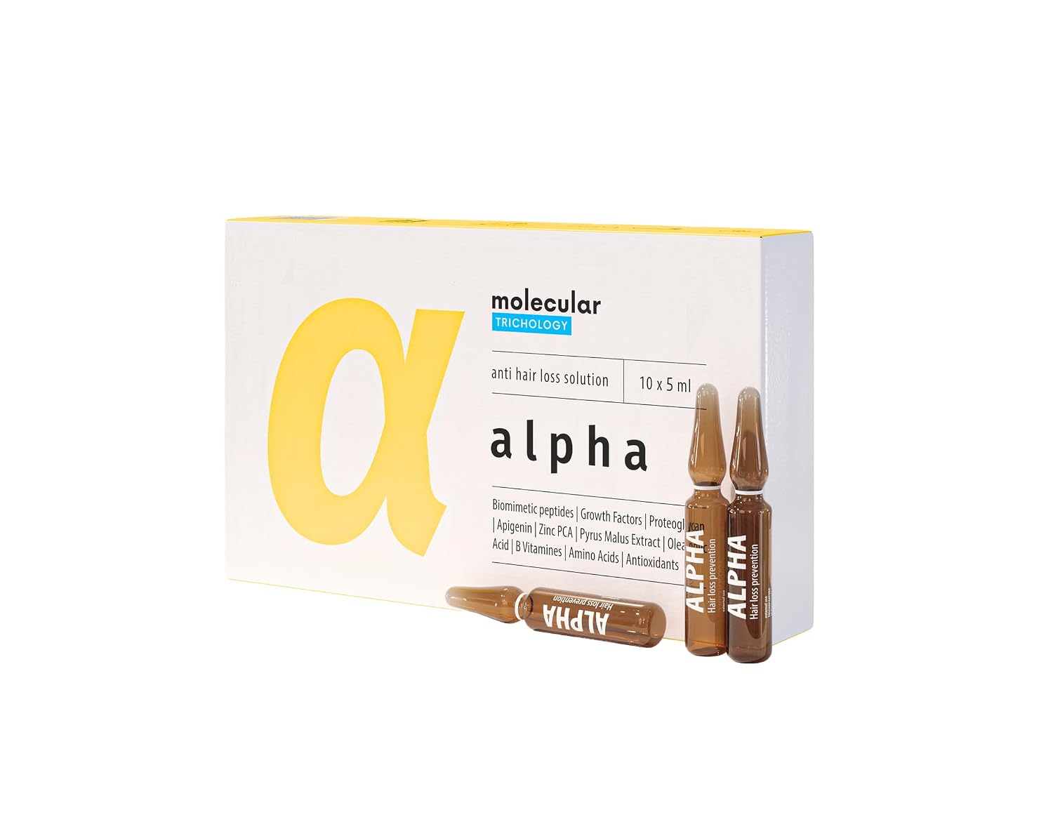 Hair Serum Ampoules - Against Hair Loss - Hair Growth - Serum for Men and Women Hair Care - 10   5 ml Alpha