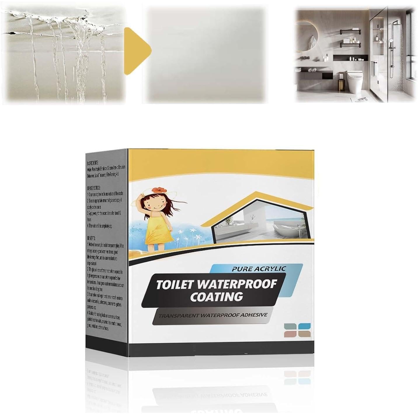 Hoaxer Grout Granite Concrete Sealant Protector Crack Seal Agent Roof Water Leakage Solution Waterproofing Transparent Glue for Pipe Wall Tiles Crack Filler with Brush (300gm) (B0D17QFNQS) Amazon Price History, Amazon Price Tracker