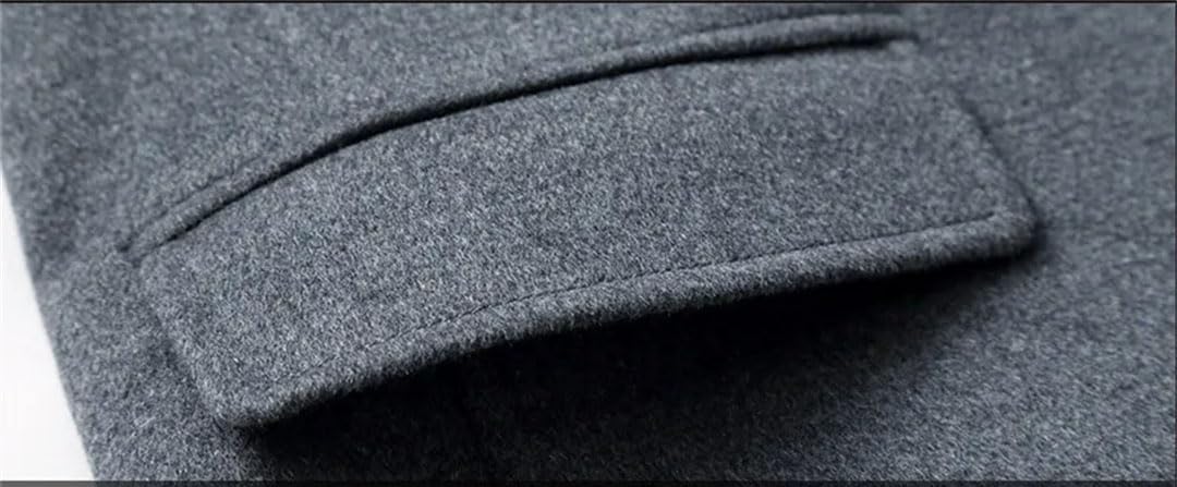 Uomini Tinta unita Trench Coat Pulsante Risvolto Con Tasche Capispalla Affari Casual Slim Coat