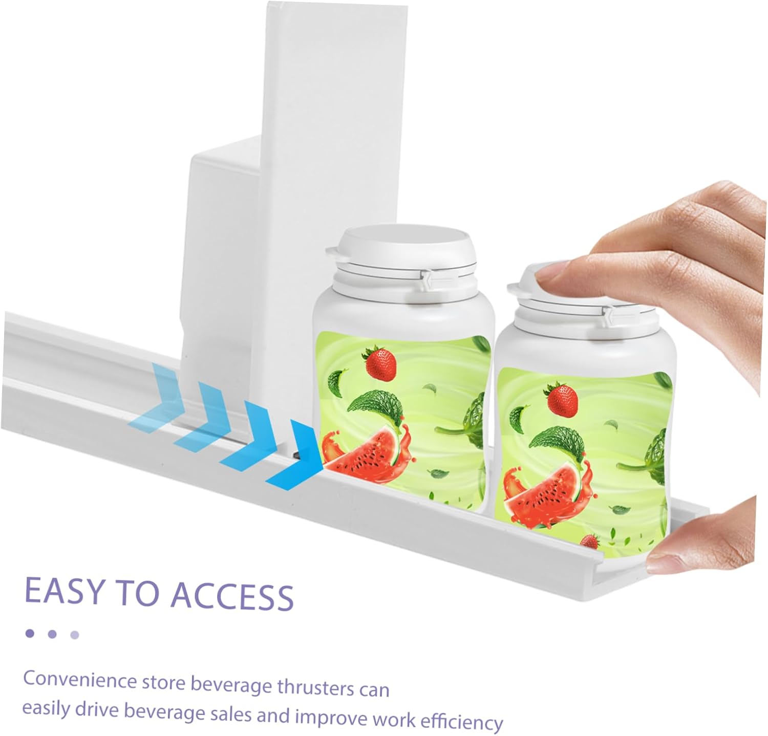 Drink Dispenser Organizer for Refrigerator User-friendly Beverage Pusher with Versatile Design for Cans and Bottles Retail and Home Use