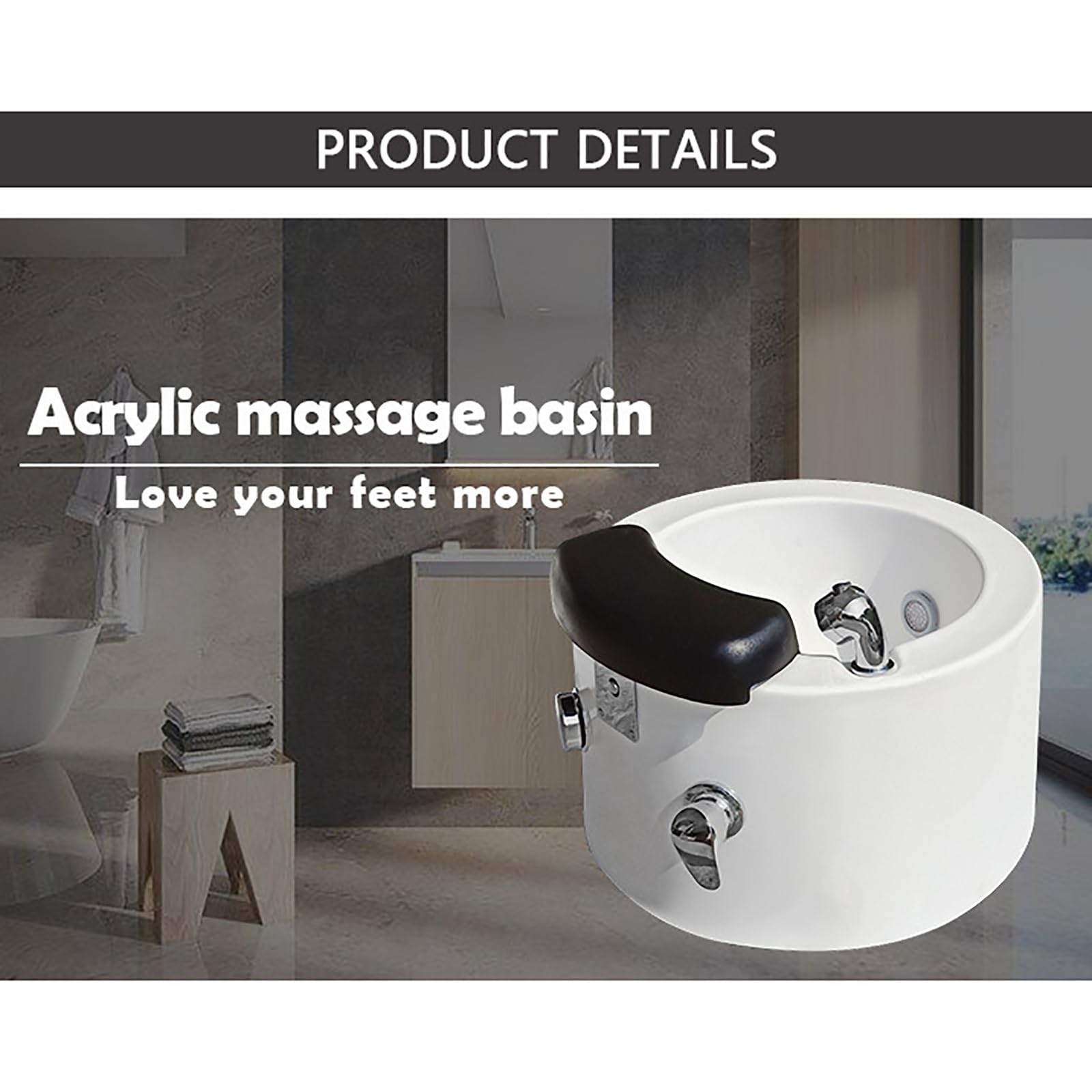 Évier de pédicure en acrylique pour les pieds - Bassin de massage des pieds - Bain de pieds en acrylique robuste et durable pour salons de beauté et de manucure - Meilleur traitement de pédicure à