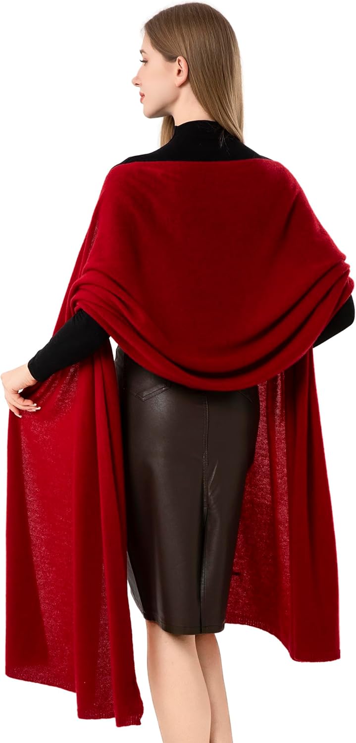 100% Cashmere Knitted Scarf Wrap Stole With Gift Box for Women Airplane Travel Shawl 87x28 IN Extra Large Pashmina - Image 3