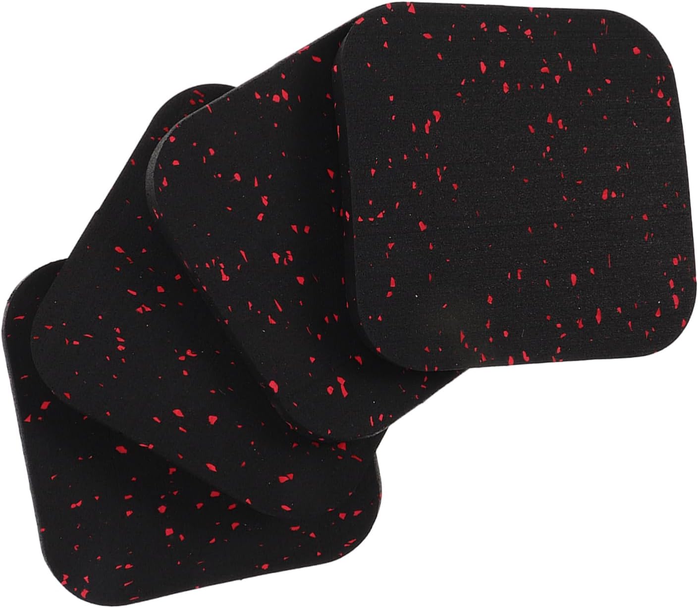 BESPORTBLE 4Pcs Rubber Treadmill Mats Noise Reduction Exercise Equipment Pads for Home Gym Furniture Foot Pads with Decorative Speckled Design Multi Purpose Vibration Cushioning