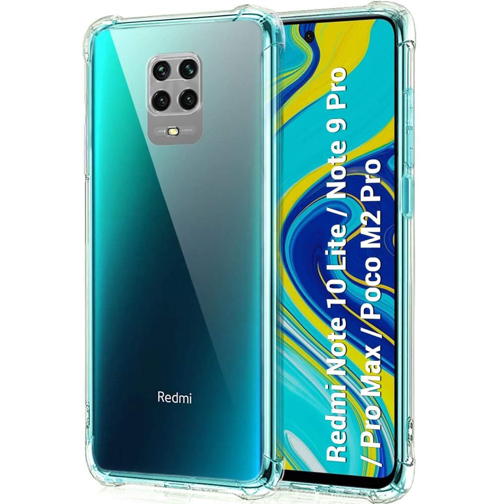 TheGiftKart Transparent Crystal Clear Back Cover Case for Poco M2 Pro/Redmi Note 9 Pro/Pro Max | Shockproof Soft TPU Case | Cushioned Edges for Ultimate Protection Back Cover (TPU, Transparent)
