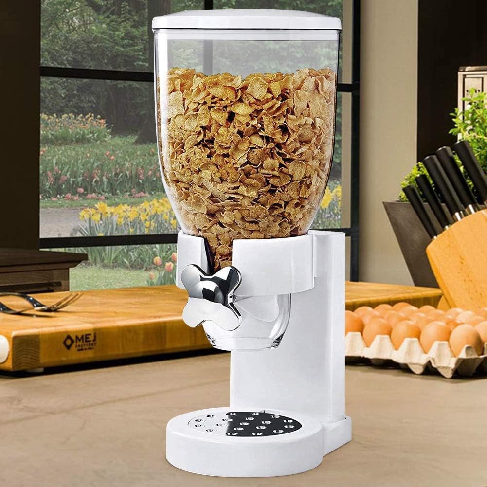 Distributeur de céréales - 5 L - En plastique transparent - Pour aliments secs, pâtes et collations