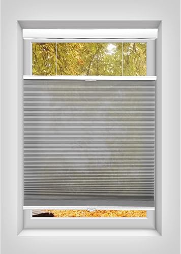 Miniatura 8 de Pumkust Persianas plisadas sin cordones personalizadas, parte superior abajo, opacas con aislamiento térmico, pantalla celular con el diámetro de