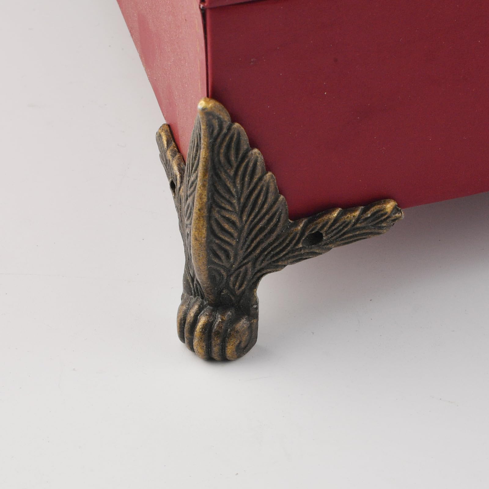 Bafnsiji 4-Pack Antique Bronze Box Corner Feet, Vintage Zinc Alloy Decorative Angel Wing Legs for Wooden Boxes, Jewelry Cases, Small Cabinets & Storage Chests,A,73mm