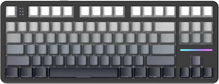 MANBASNAKE X Attack Shark X87 Wireless Mechanical Keyboard, Hot Swappable Gasket Custom Gaming Keyboard RGB Backlit Gaming Keyboard,Bluetooth/2.4GHz/USB-C with 4000mAh BatteryBlack Gradient