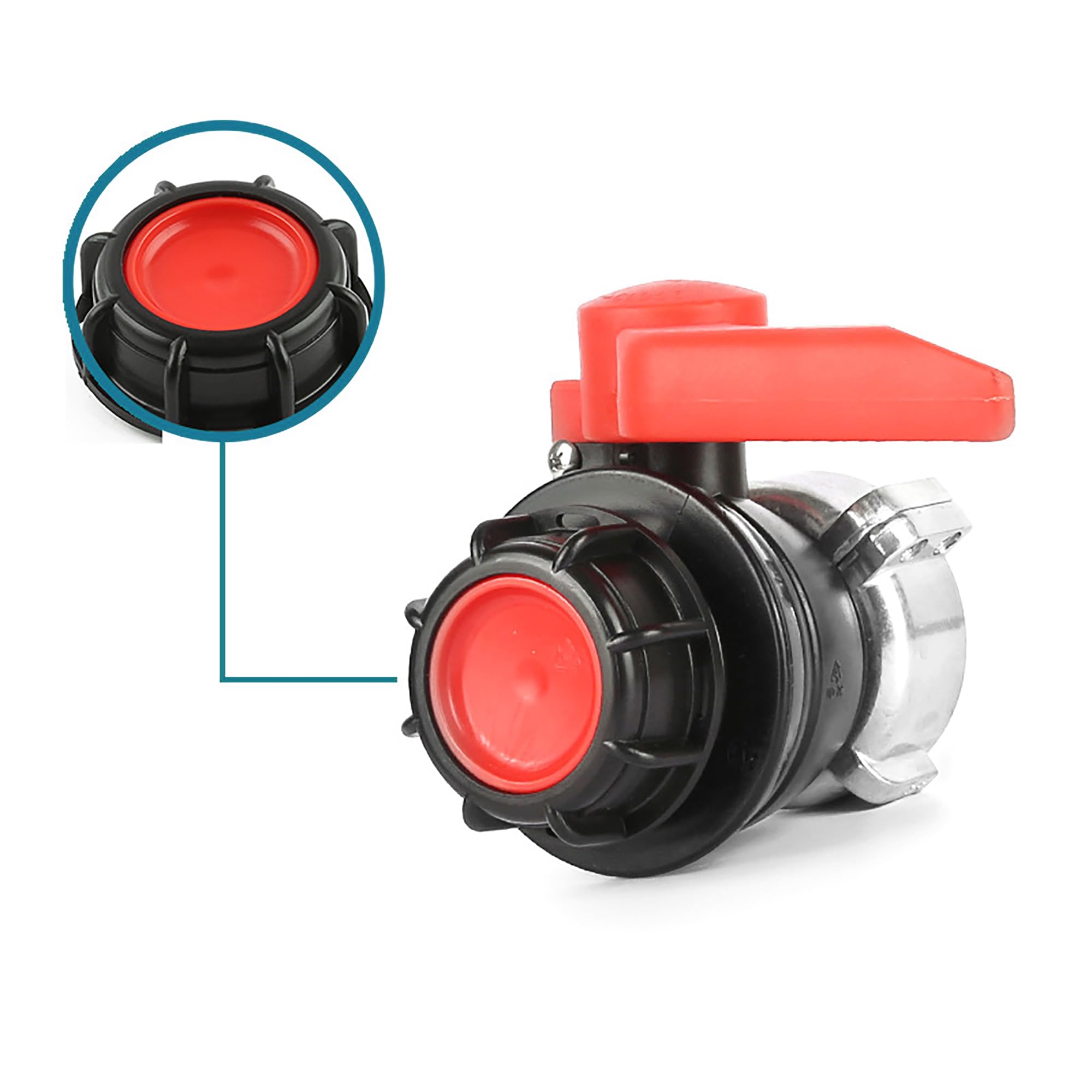 Adapter do pojemnika IBC 75 mm, wytrzymały, S75X60, zawór kulowy z gwintem grubym, adapter zbiornika(4233)