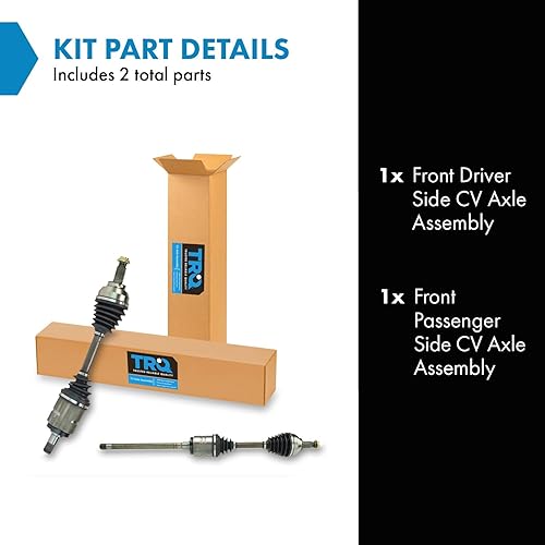 Miniatura 445 de TRQ Juego de conjunto de eje de transmisión CV delantero para conductor y pasajero, 2 piezas, compatible con Ford Explorer 4WD 95-01, Explorer AWD