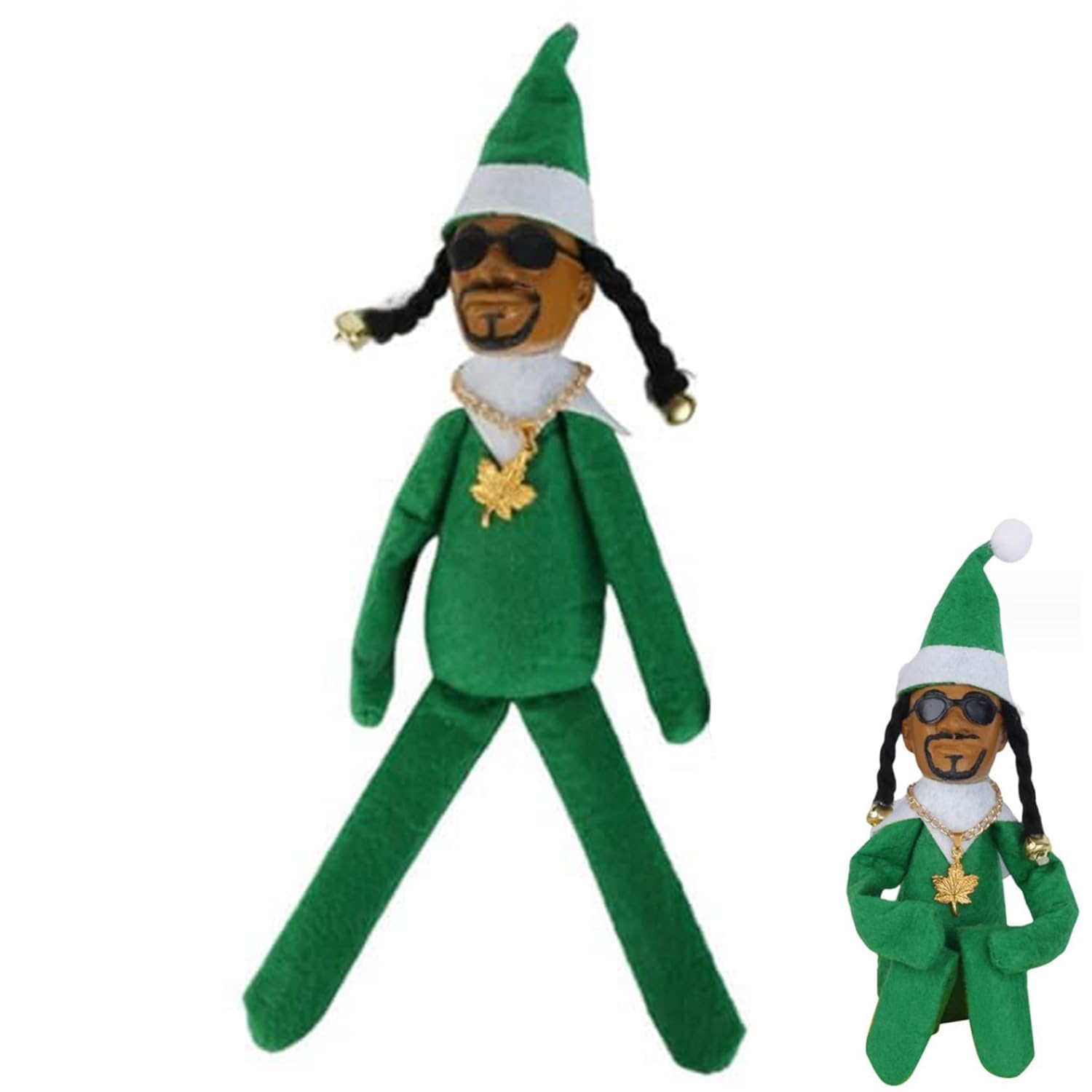 Christmas Plush Doll, Christmas Elf Plush Doll, Christmas Elf Doll Ornaments, Handmade Elf Doll Hip Hop Doll, Hip Hop Doll for Christmas Party Holiday Home Festival Decoration(1PCS*Green)