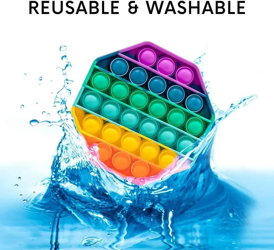 Cykapu Bubble Poppet Fidget Toy, Silicone Rainbow Watermelon Push Pop - View #4