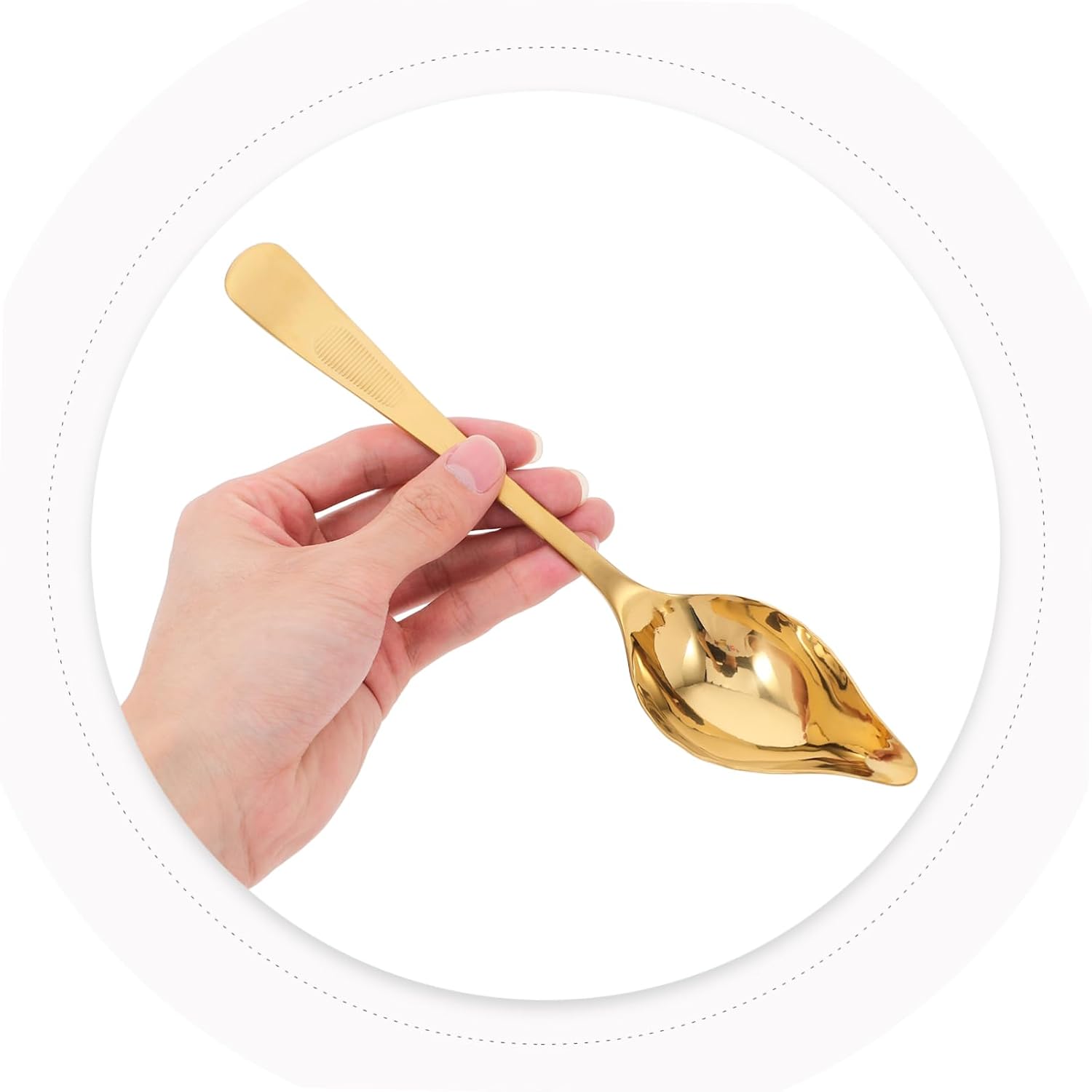 Saucier Drizzling Spoon with Spout Stainless Steel for Sauce and Oil