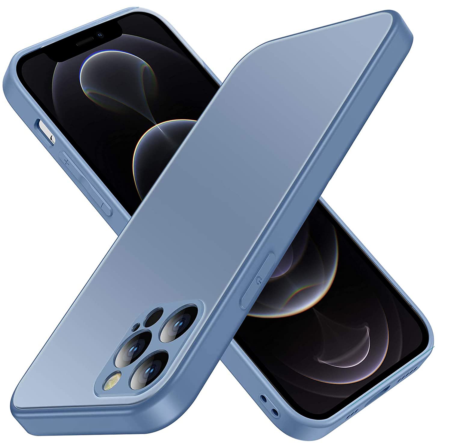 FMPC Compatible with iPhone 12 Pro Max Case, Ultra Thin Matte Mobile Phone Case Hard Tempered Glass Back and TPU Bumper Anti-Scratch Comfortable Grip Case, Purple