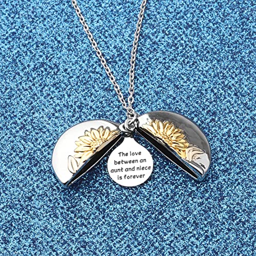 WUSUANED Aunt Niece Gift Sunflower Necklace The Love Between Aunt And Niece Is Forever Aunt Gifts From Niece2