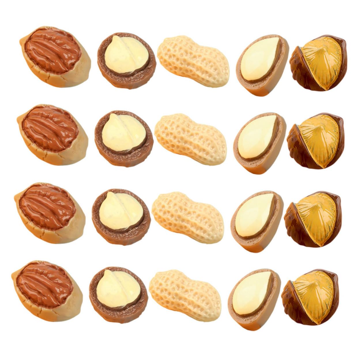 Hohopeti 20pcs Simulated Nut Snack Toy Resin Craft Mini Food Decor Mini Nuts Decor Mini Peanut Nuts Model Decor Mini DIY Peanut Kit Nut Food Photo Prop Food for Play Kitchen Miniature Decor