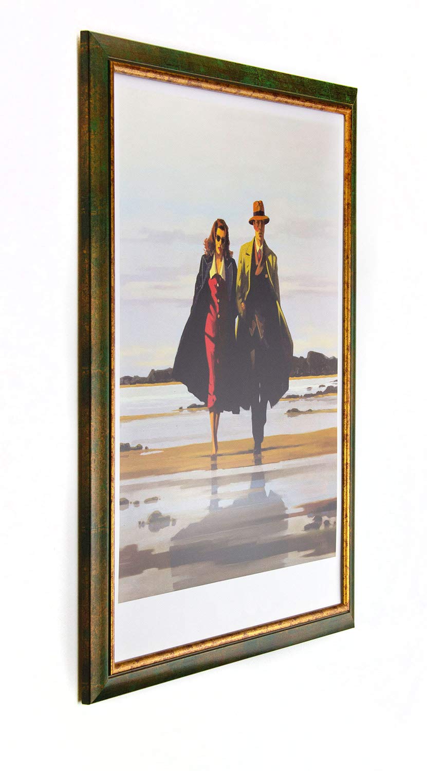 BIRAPA Palermo Bilderrahmen 50x70 cm Grün Gold - Antiker Vintage Rahmen