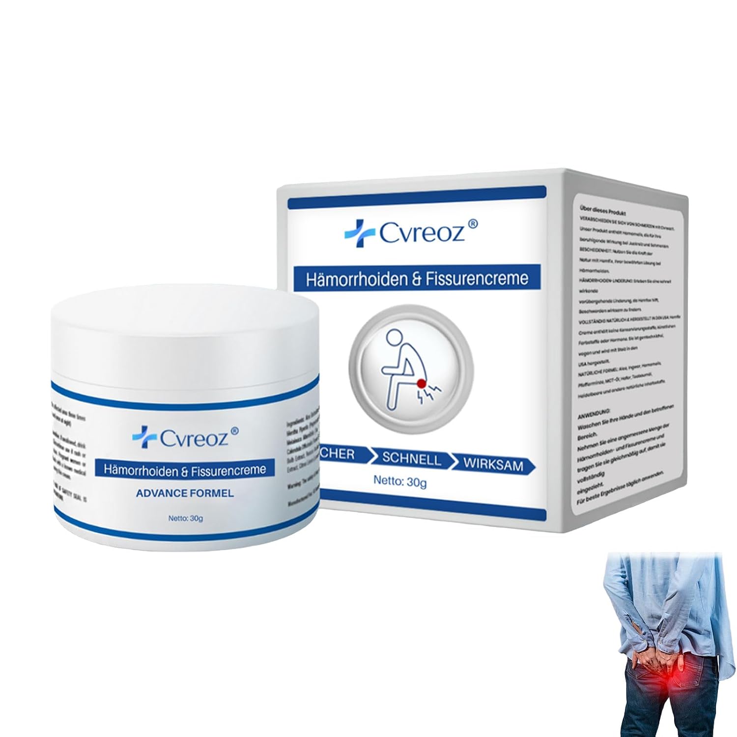 Cvreoz H morrhoiden Salbe Cvreoz h morrhoiden & Fissurencreme Salbe herbal Hemorrhoid Cream Relief H morrhoiden-Gel Salbe Gegen Beschwerden Juckreiz Und Schwellungen in 7 Tagen Schmerzfrei1