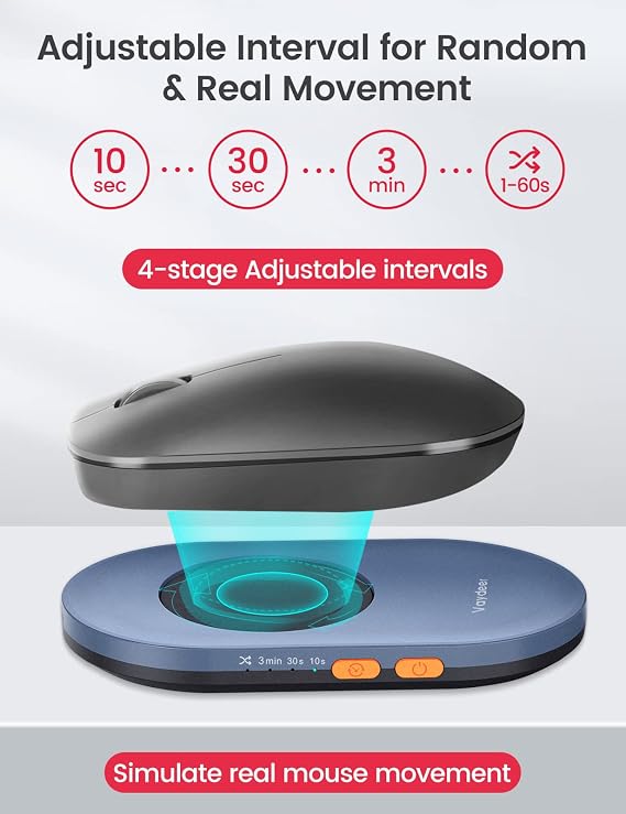 Vaydeer Ultra Slim Mouse Mover & Jiggler, Air 3 & Metal Mini, T3s, Undetectable & Noiseless, Simulates Realistic Movement, Driver-Free, Keeps PC Active